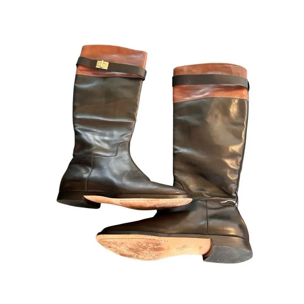 Cole Haan Air Daelin Riding Boots Black Brown Size 5.5 B